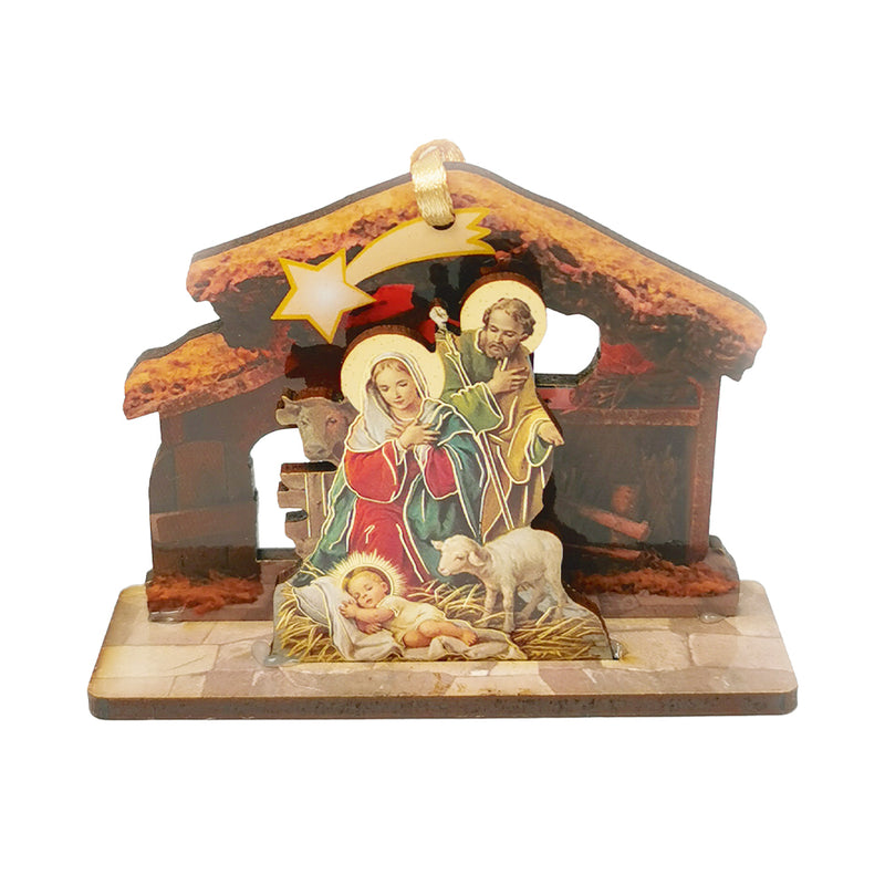 Wood Nativity Christmas Tree Ornament