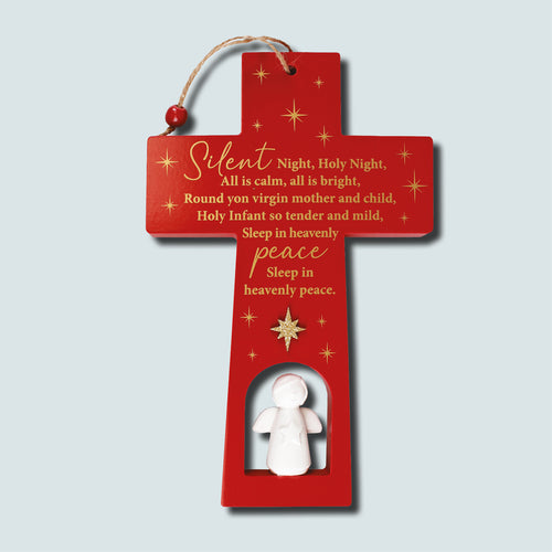 Hanging Nativity Cross with Angel