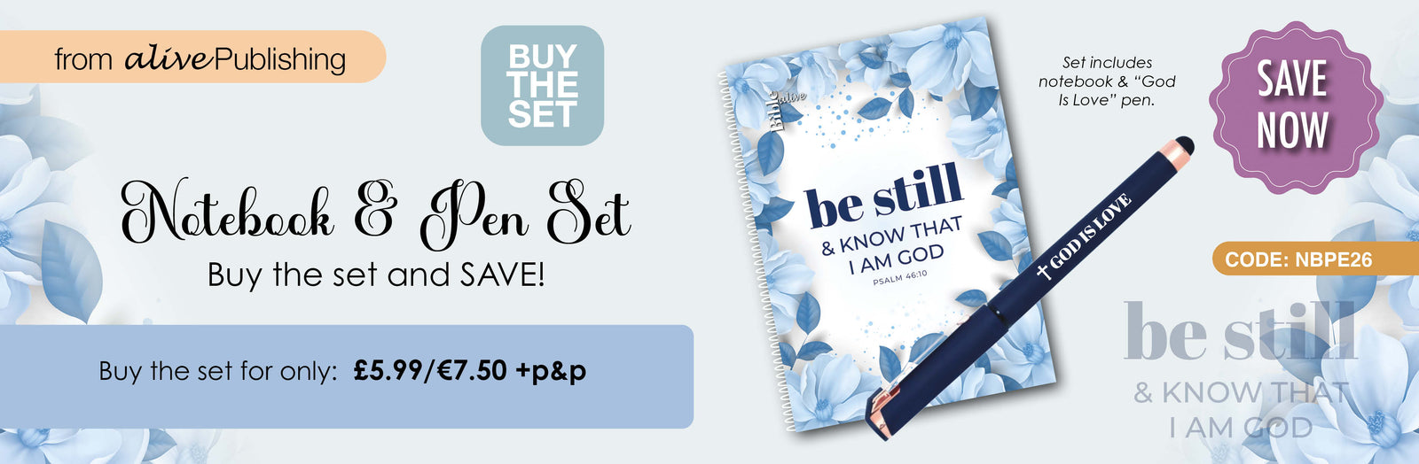 Be Still Notebook and Pen Set