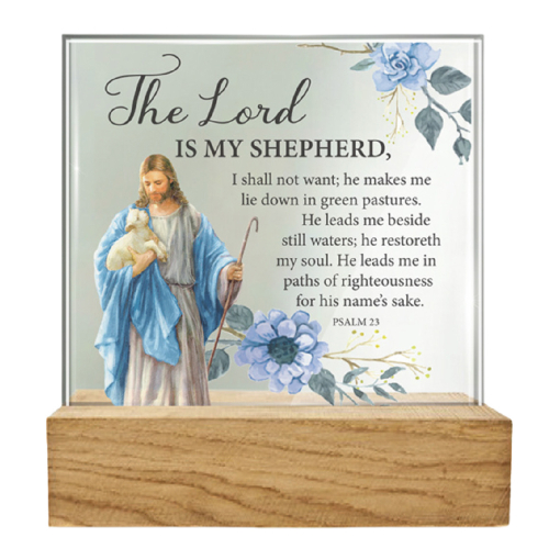 The Lord is My Shepherd Glass Plaque