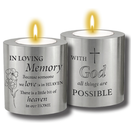 Resin 'In Loving Memory' Candle Holder