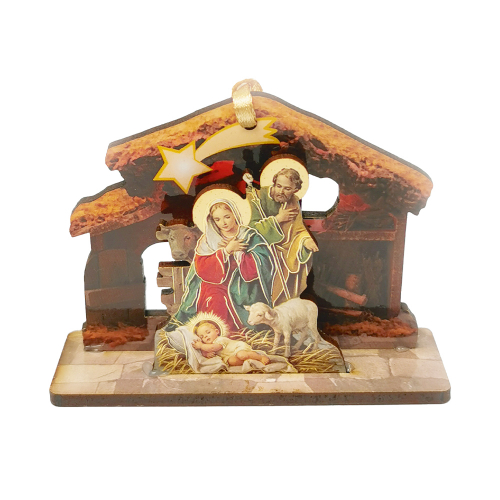 Wood Nativity Christmas Tree Ornament