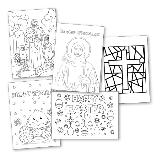 Kids Easter Colouring Cards